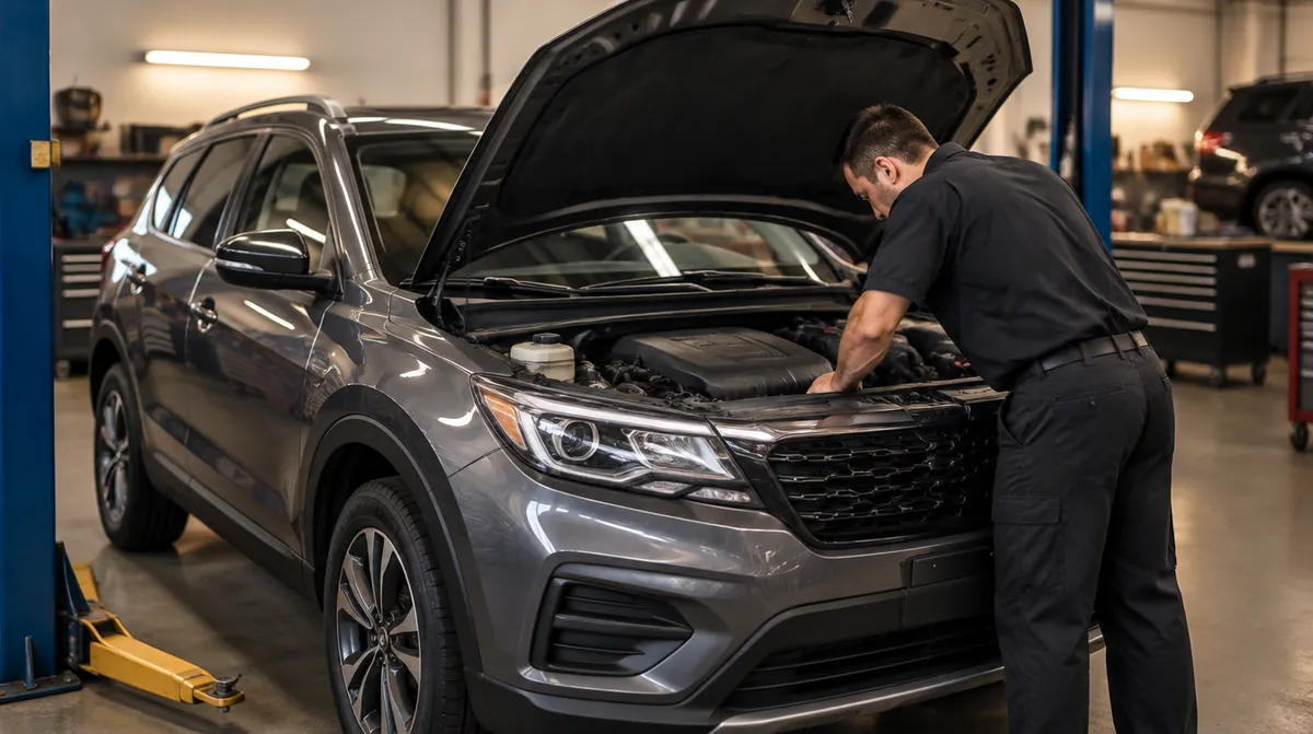 Mechanic working on an SUV