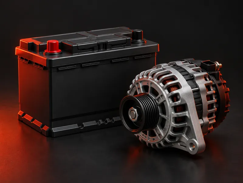 Battery and alternator